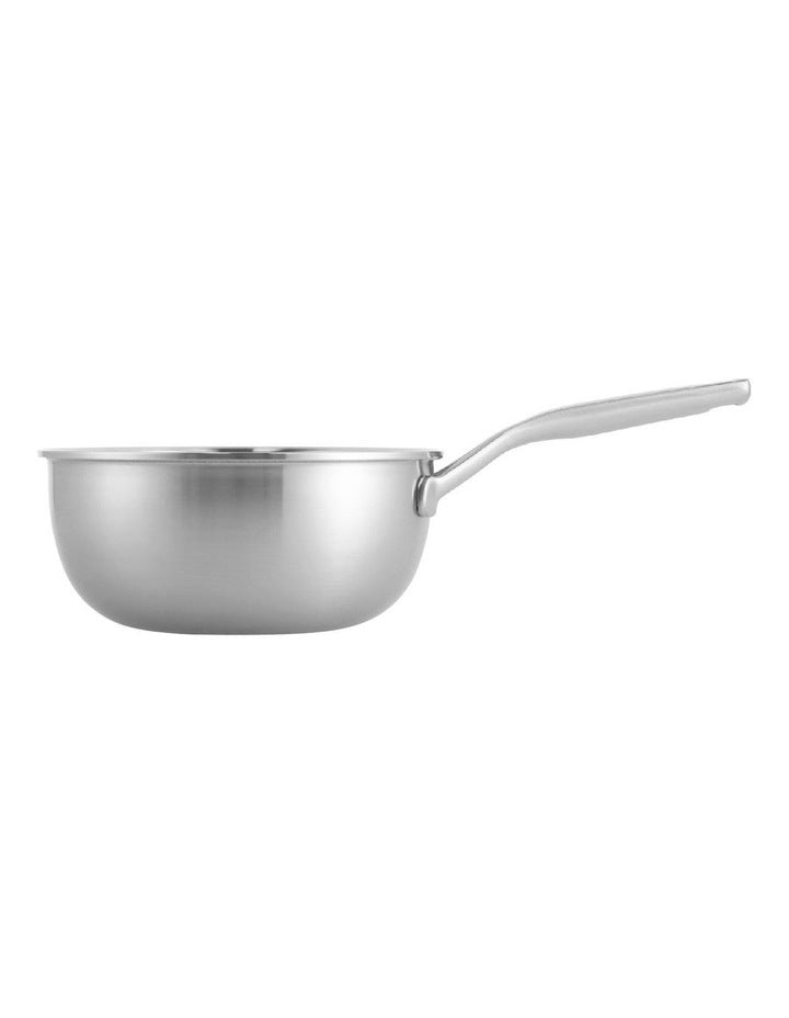 Triply Stainless Steel Open Conical Chef's Pan 20cm/2.36L in Silver