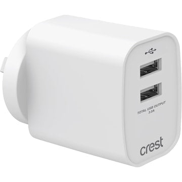 Crest Universal Wall Charger Dual USB-A each