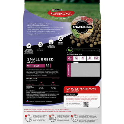 Supercoat Adult Small Breed Beef Dry Dog Food 2.8g