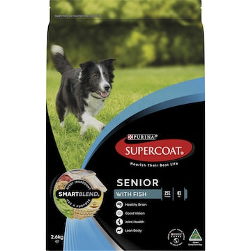 Supercoat Senior With Fish Dog Food 2.6kg