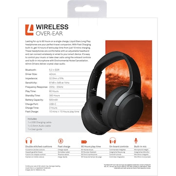Liquid Ears Long Play Over Ear Wireless Headphones Assorted each