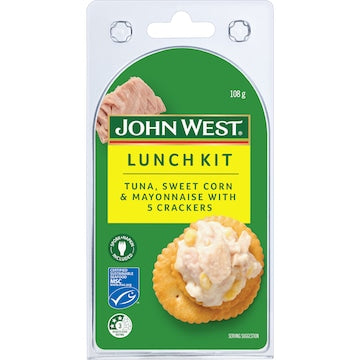 John West Tuna Sweetcorn & Mayonnaise With Crackers Lunch Kit 108g