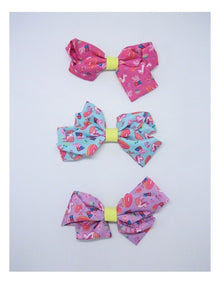 Bow Hair Clips 3 Pack in Multi