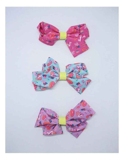 Bow Hair Clips 3 Pack in Multi