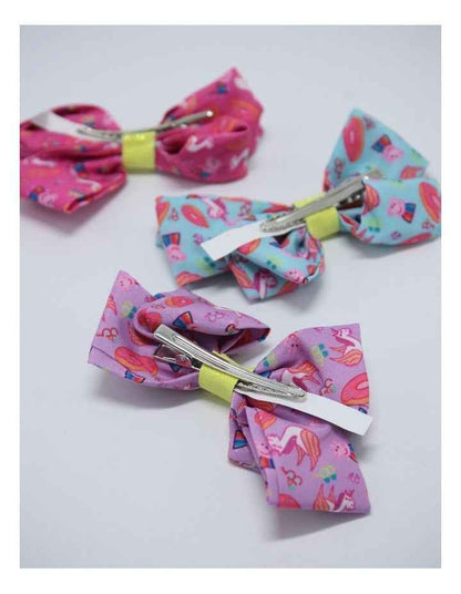 Bow Hair Clips 3 Pack in Multi