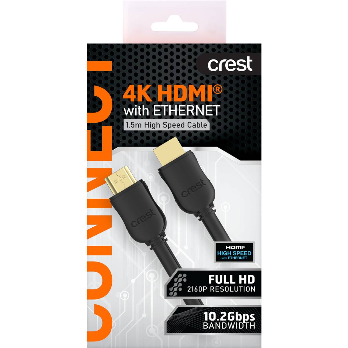 Crest 4k Hdmi With Ethernet 1.5m High Speed Cable Each