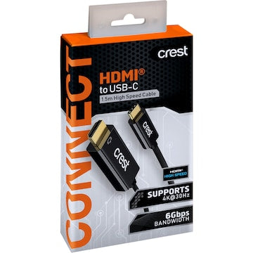 Crest HDMI to USB C High Speed Cable 1.5m each