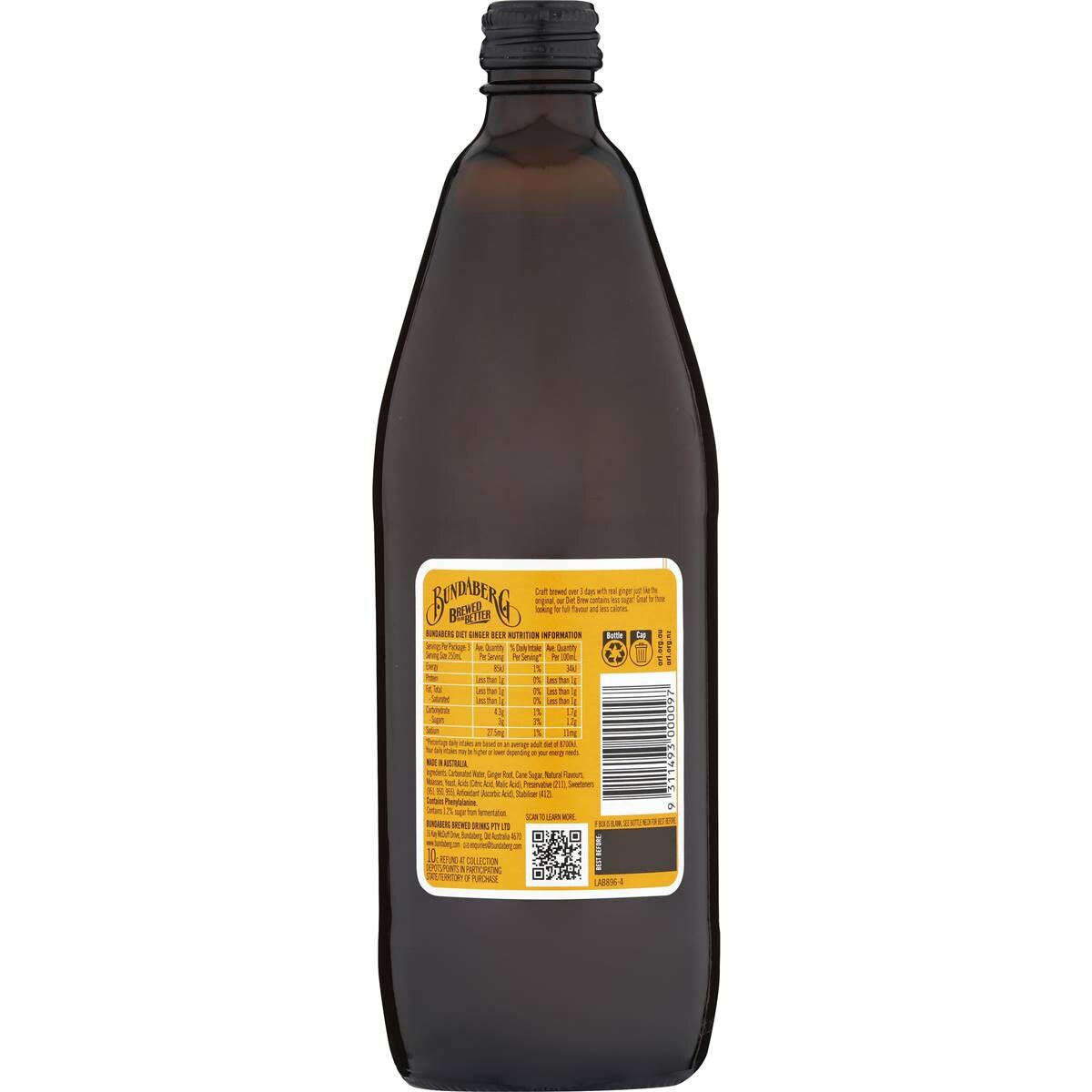 Bundaberg Diet Ginger Beer 750ml