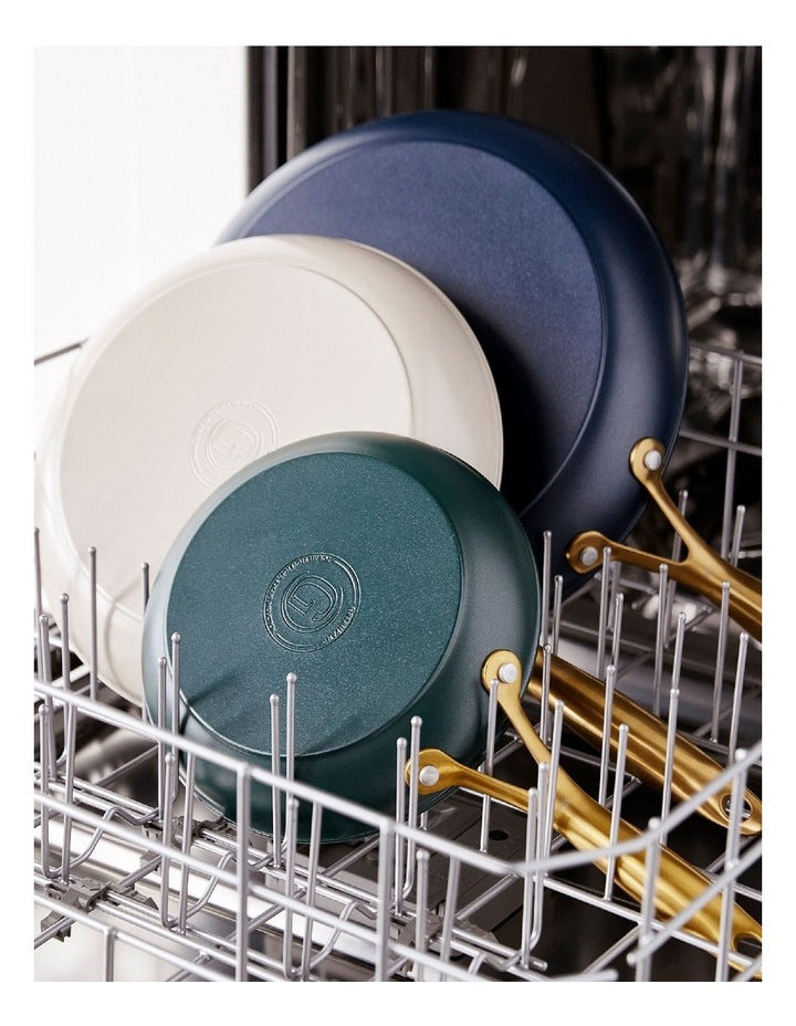 Jewel 20/24/28cm 3pc Frypan Set Morrocan green, Taupe and Oxford Blue PFAS-free