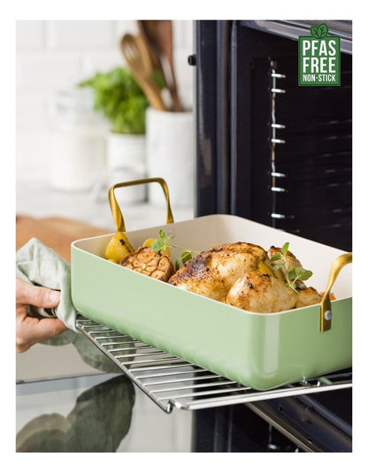 Roaster 35x25.7cm PFAS-free ceramic non-stick in Sage