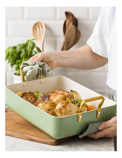 Roaster 35x25.7cm PFAS-free ceramic non-stick in Sage