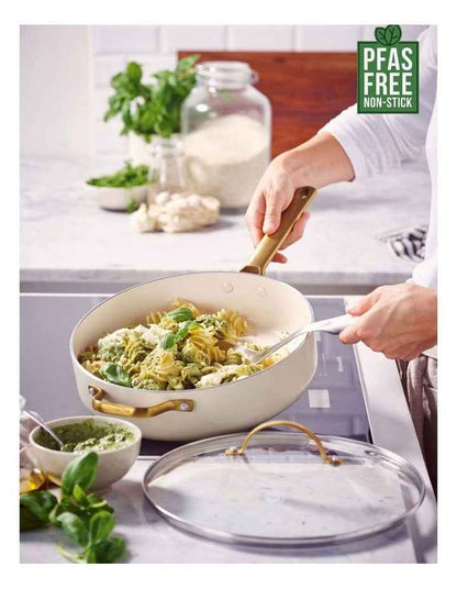 Padova Saute Pan 28cm/3.6L Cream PFAS-free ceramic non-stick