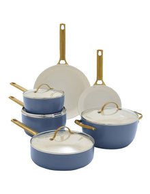 Padova 6pc Cookware set Blue Nova PFAS-Free ceramic non-stick