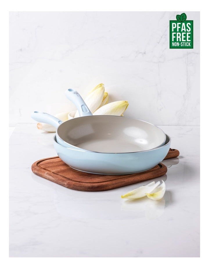 Diamond twin frypan set 20/28cm Light Blue PFAS-free ceramic non-stick