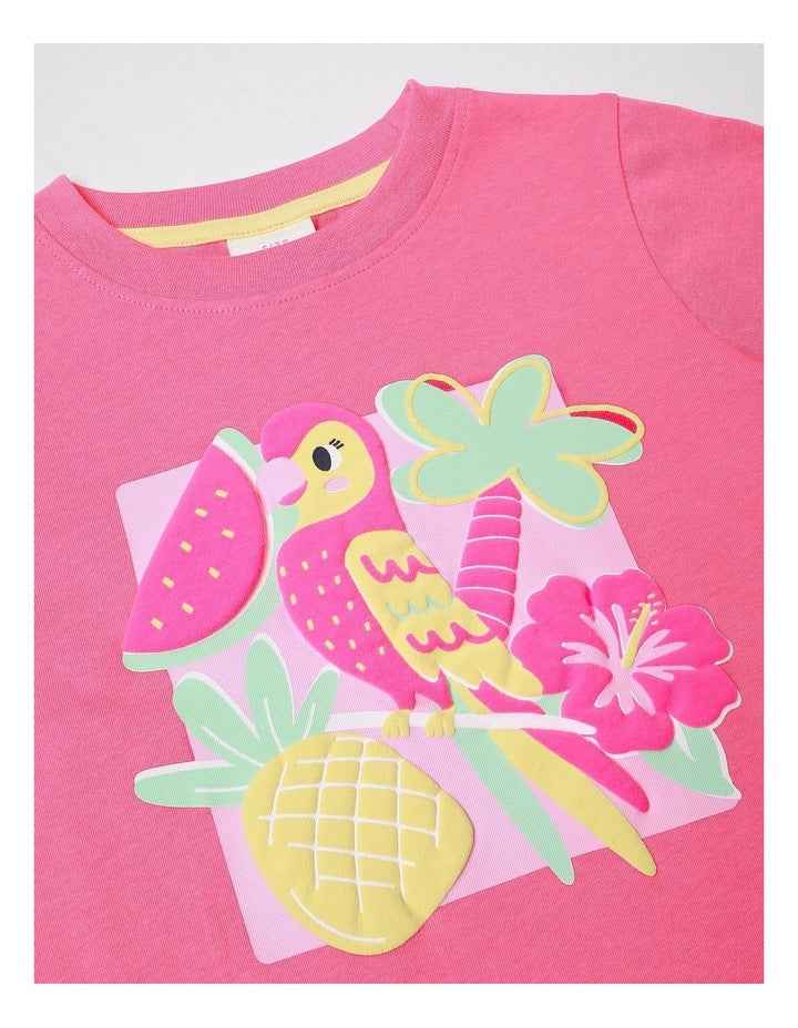 Essentials Print Tee in Pink