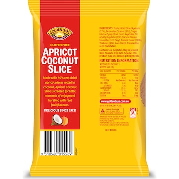 Golden Days Fruit Apricot Coconut Slice 150g