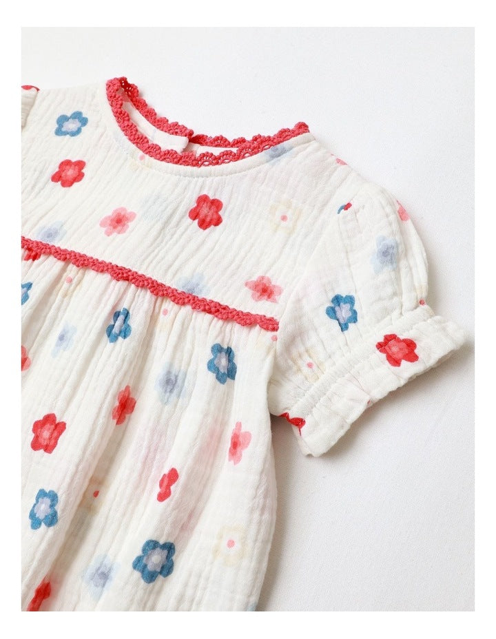 Airy Floral Bodysuit in White