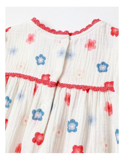 Airy Floral Bodysuit in White