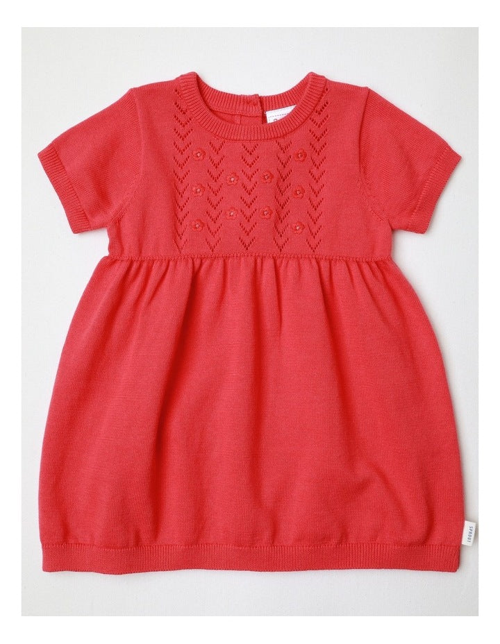 Knit Summer Dress in Coral