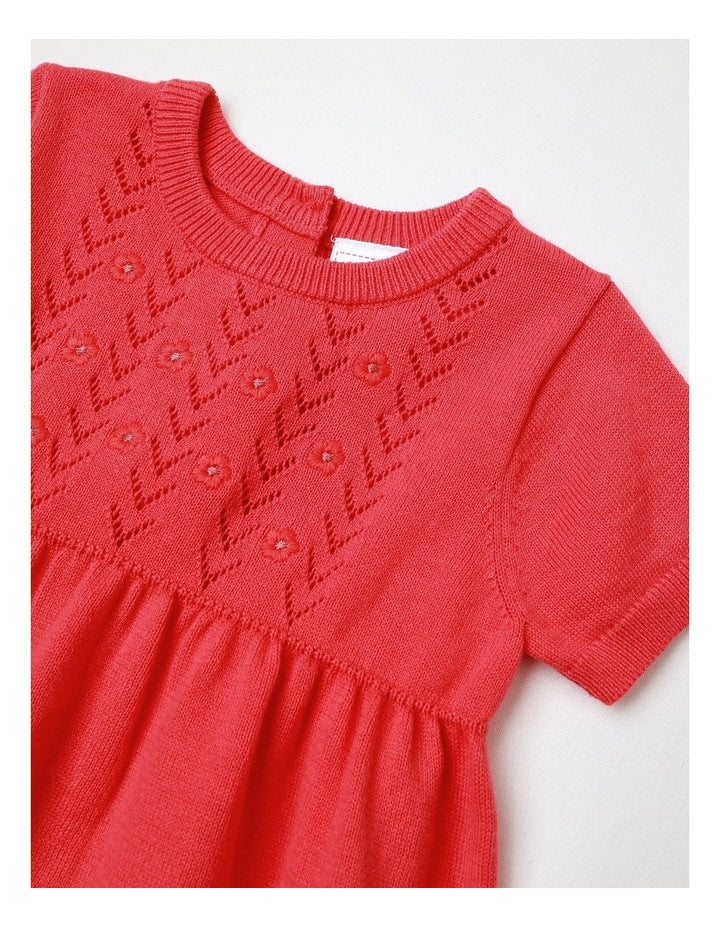 Knit Summer Dress in Coral