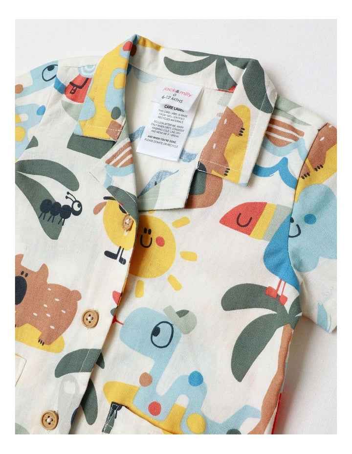 Mal Cotton And Linen Vacay Romper In Multicoloured