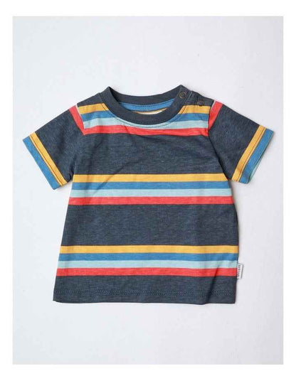 Fitzy Denim Overall And Stripe Tee Set in Multi