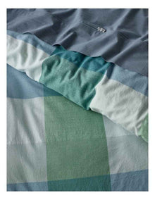 Riley Yarn Dye Cotton Quilt Cover Set in Dusky Green