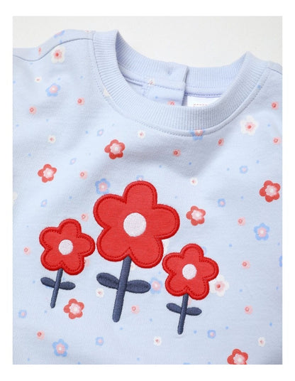 Floral Bloom Set In Pale Blue