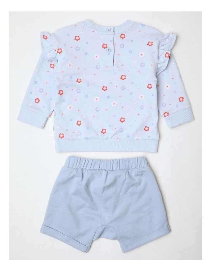 Floral Bloom Set In Pale Blue