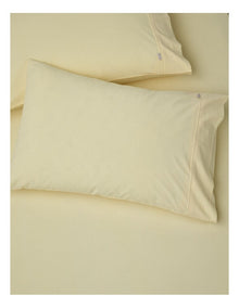 Stonewashed Cotton Pillowcase Pair in Lemon