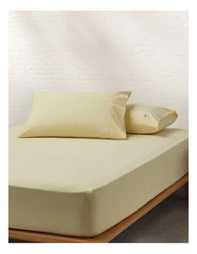 Stonewashed Cotton Pillowcase Pair in Lemon