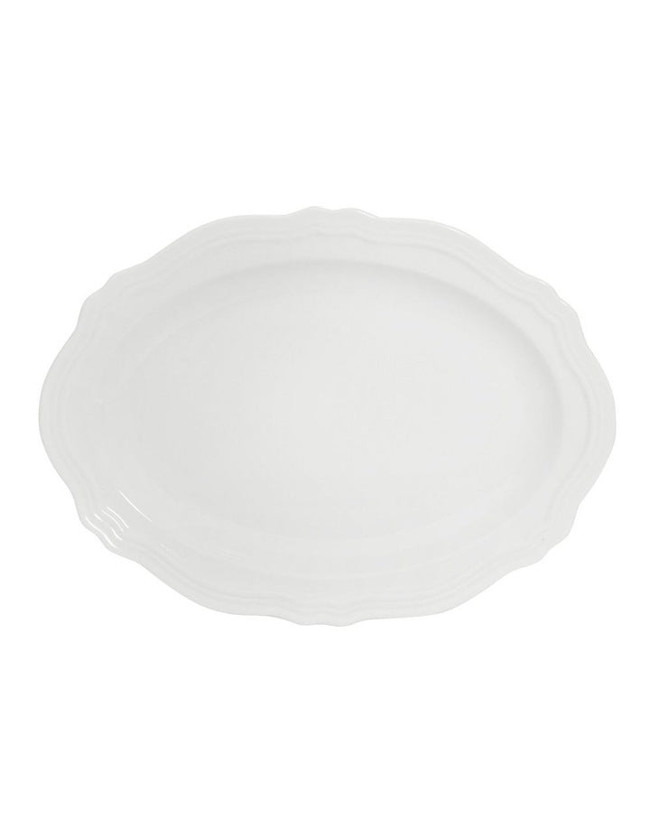 Florence Scallop Rim Oval Plate 23x17cm in White
