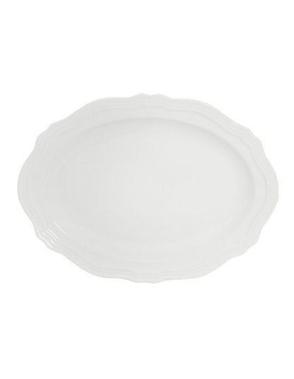 Florence Scallop Rim Oval Plate 23x17cm in White