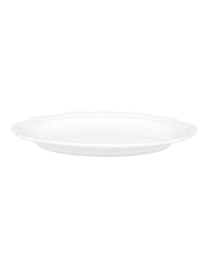 Florence Scallop Rim Oval Plate 23x17cm in White