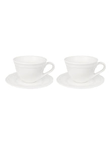 Florence Scallop Demi Cup And Saucer 90ml Set of 2 in White