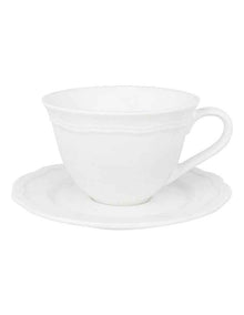 Florence Scallop Cup And Saucer 220ml in White