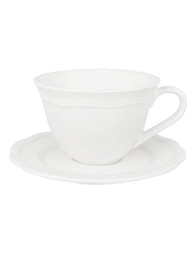 Florence Scallop Cup And Saucer 220ml in White