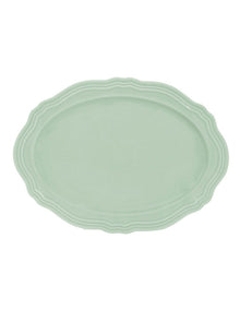 Florence Scallop Rim Oval Plate 23x17cm in Light Green