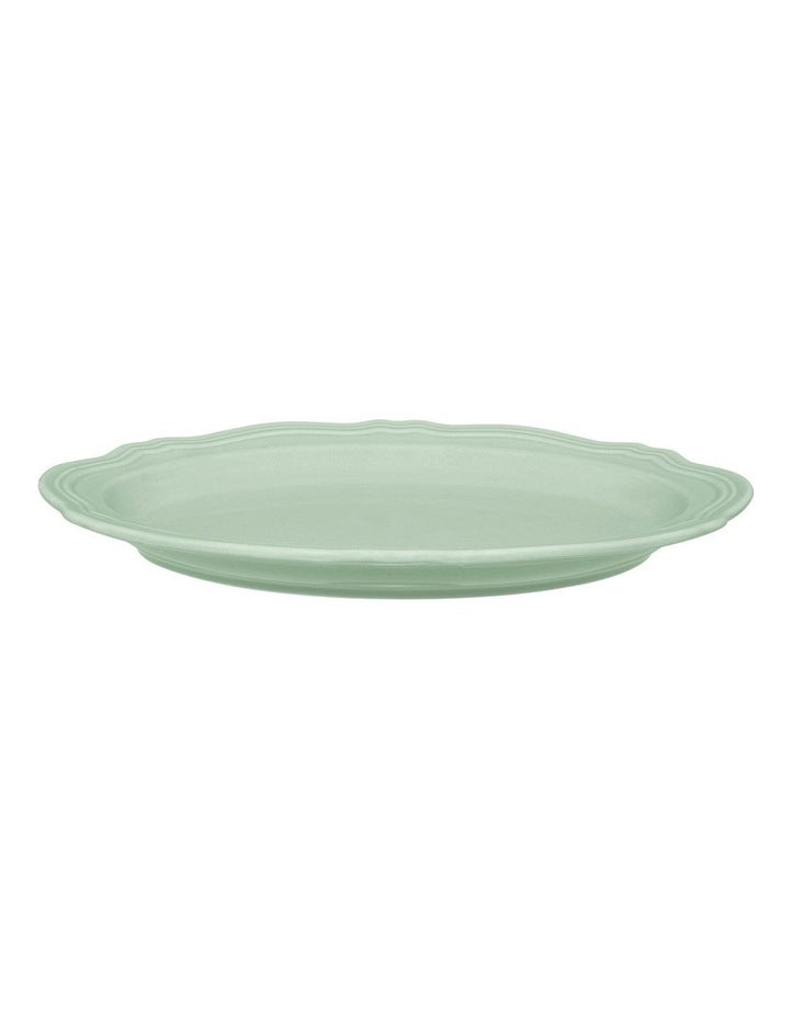 Florence Scallop Rim Oval Plate 23x17cm in Light Green