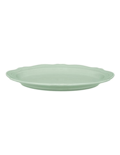 Florence Scallop Rim Oval Plate 23x17cm in Light Green