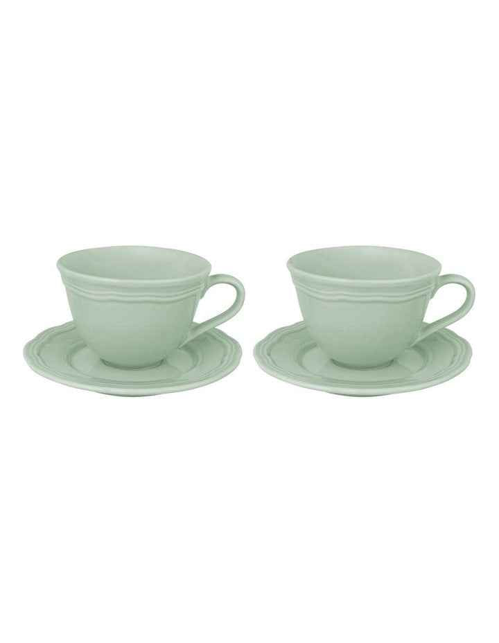 Florence Scallop Demi Cup and Saucer 90ml Set of 2 Gift Boxed in Light Green