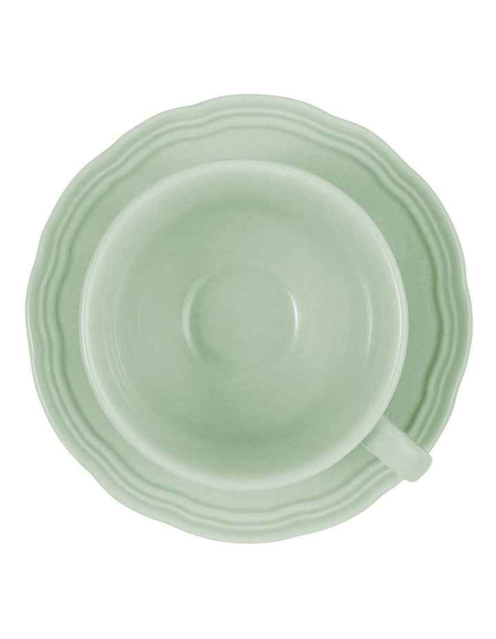Florence Scallop Demi Cup and Saucer 90ml Set of 2 Gift Boxed in Light Green