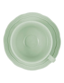 Florence Scallop Demi Cup and Saucer 90ml Set of 2 Gift Boxed in Light Green