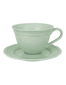 Florence Scallop Cup and Saucer 220ml in Light Green