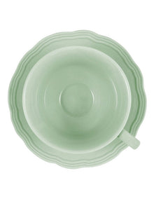 Florence Scallop Cup and Saucer 220ml in Light Green