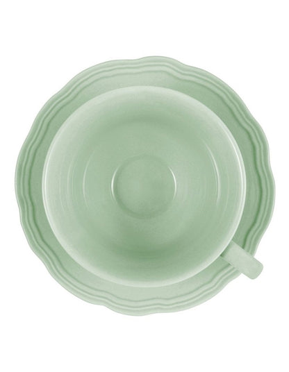 Florence Scallop Cup and Saucer 220ml in Light Green