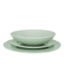 Florence Scallop Rim Dinner Set 12 Piece Gift Boxed in Light Green