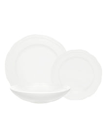 Florence Scallop Rim Dinner Set 12 Piece in White