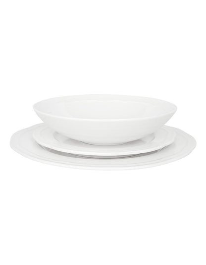 Florence Scallop Rim Dinner Set 12 Piece in White