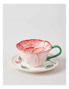 Garden Party Cup & Saucer Set in Red